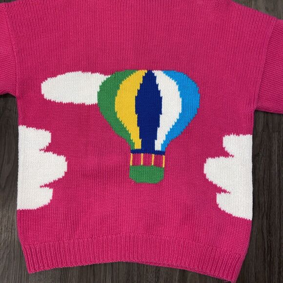 Cotton Salsa 3D Knit Cardigan Sweater Hot Air Balloons Peru Size Large/X-Large - Picture 4 of 16